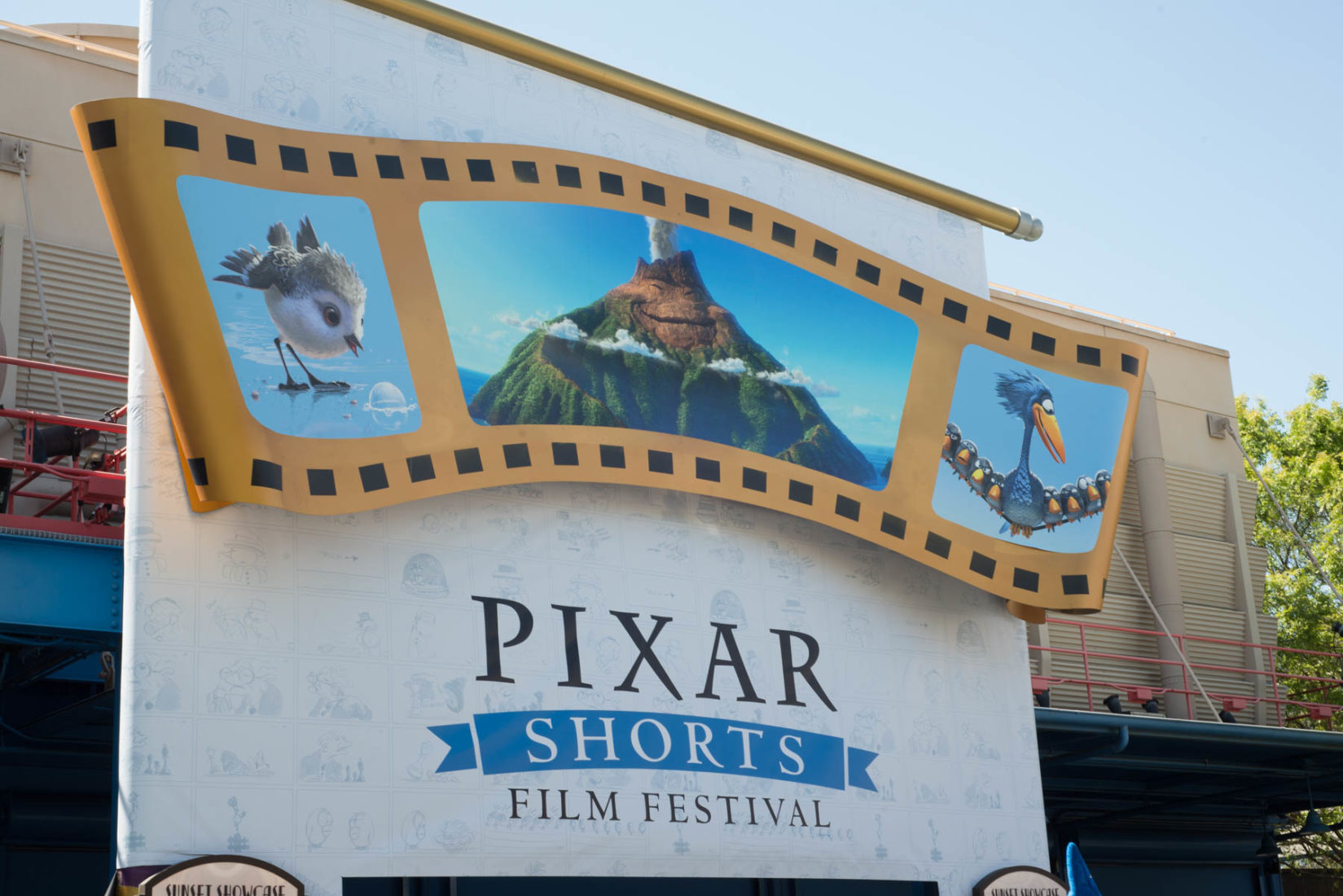 Pixar Shorts Entrance at the Sunset Showcase Theatre in Disneyland's California Adventure