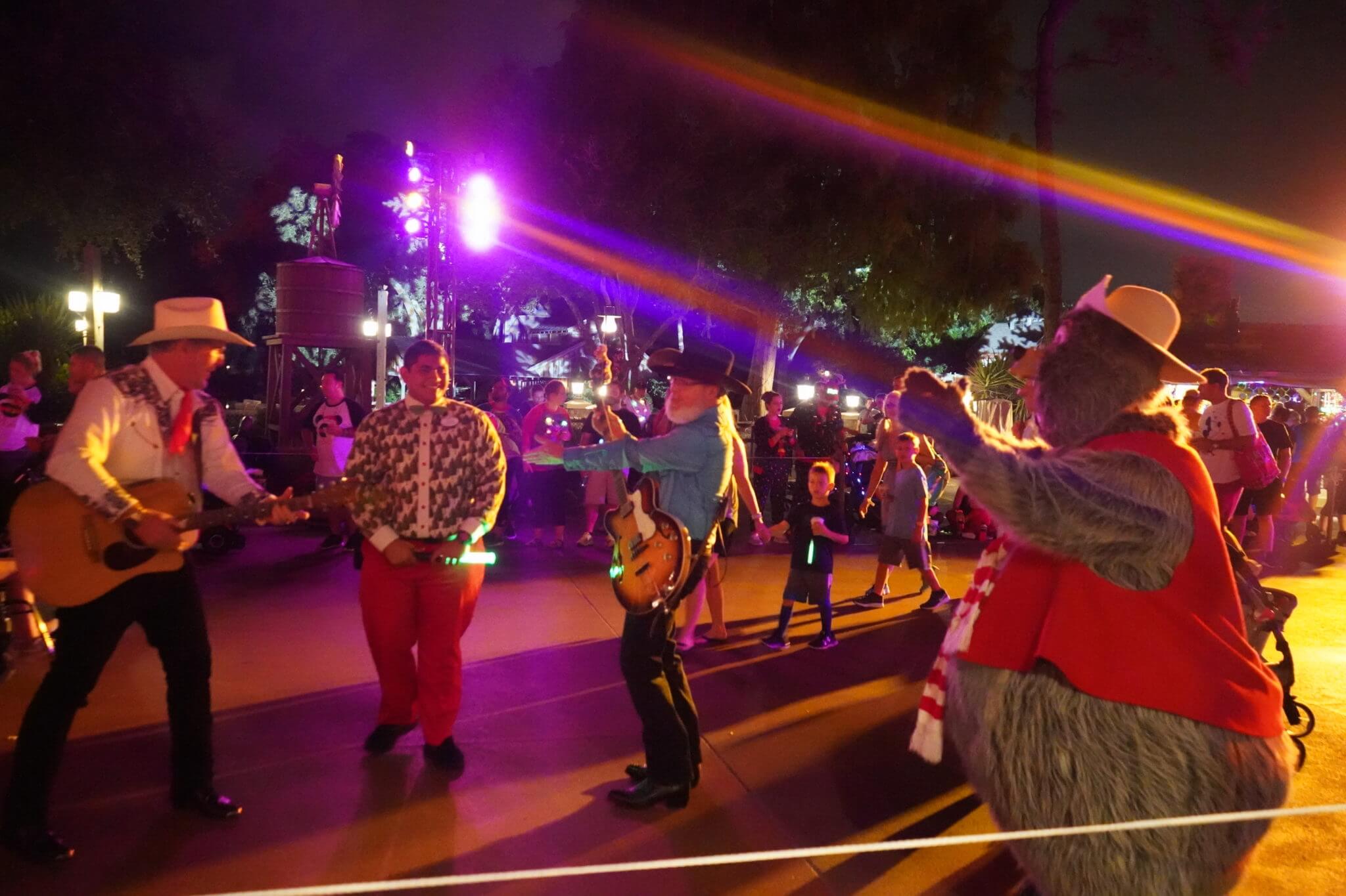 Big Al and The Reindeer Wranglers at Christmas Party in Disney World