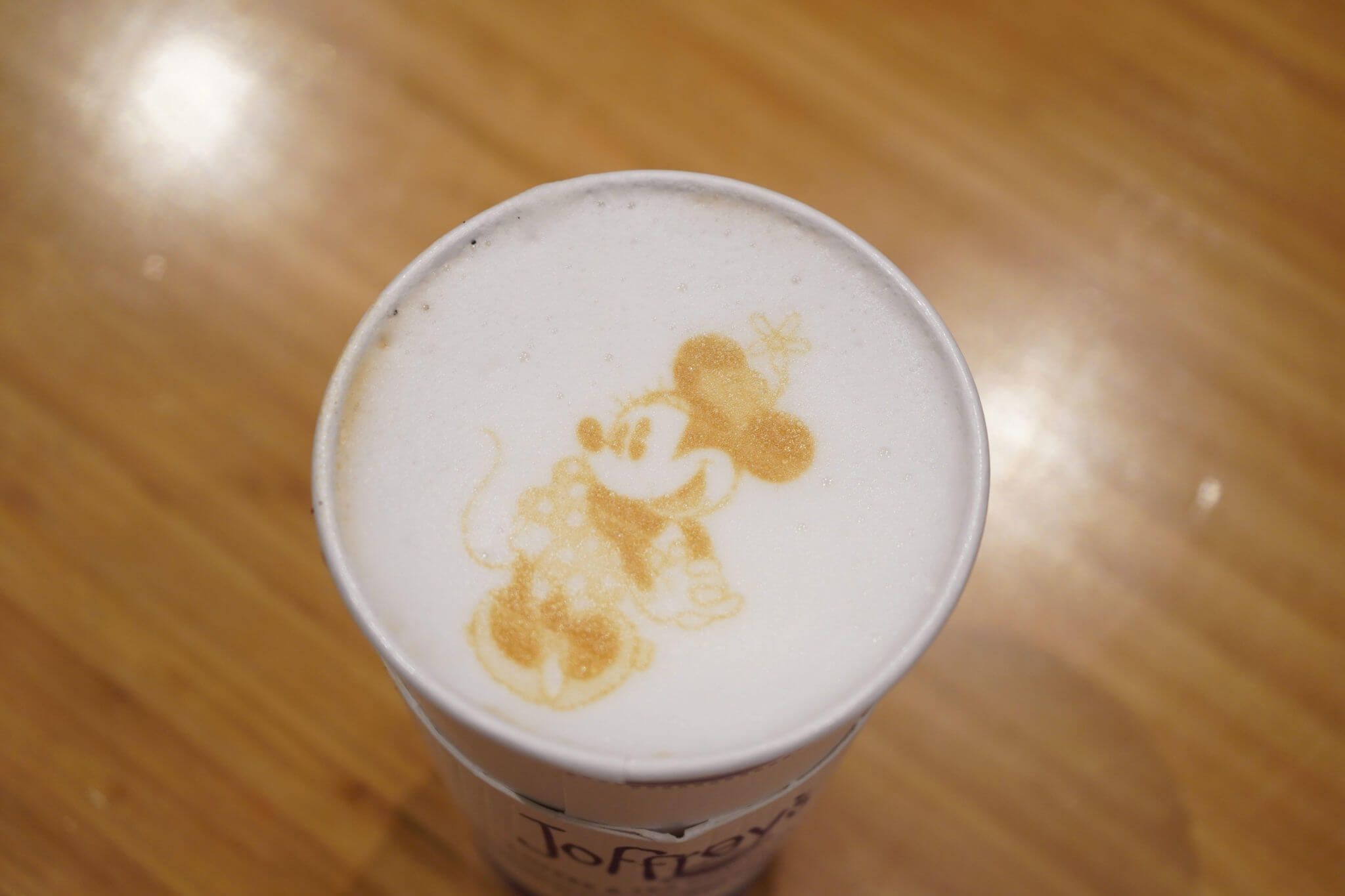 Minnie Mouse Latte Art from Joffrey's Tea Traders Cafe in Disney Springs at Disney World