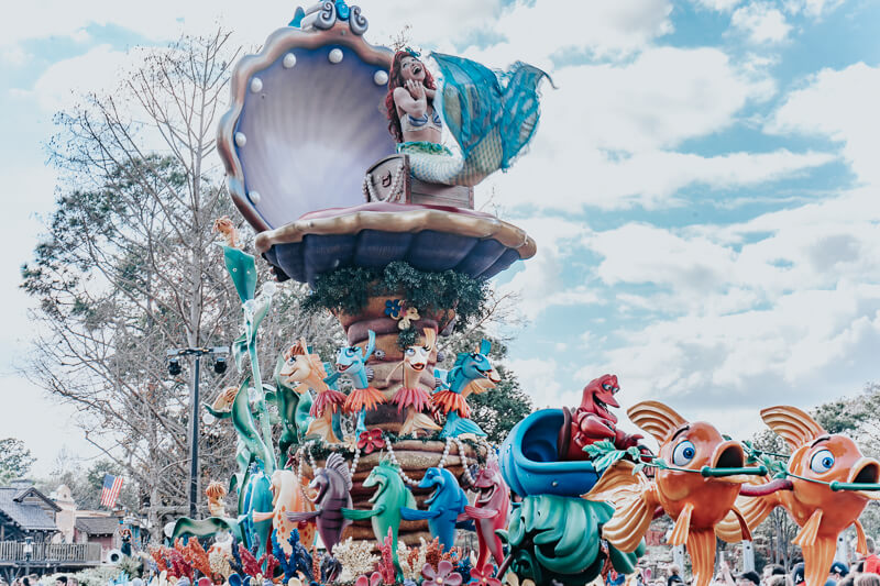 Ariel in the Festival of Fantasy Parade at Disney World's Magic Kingdom