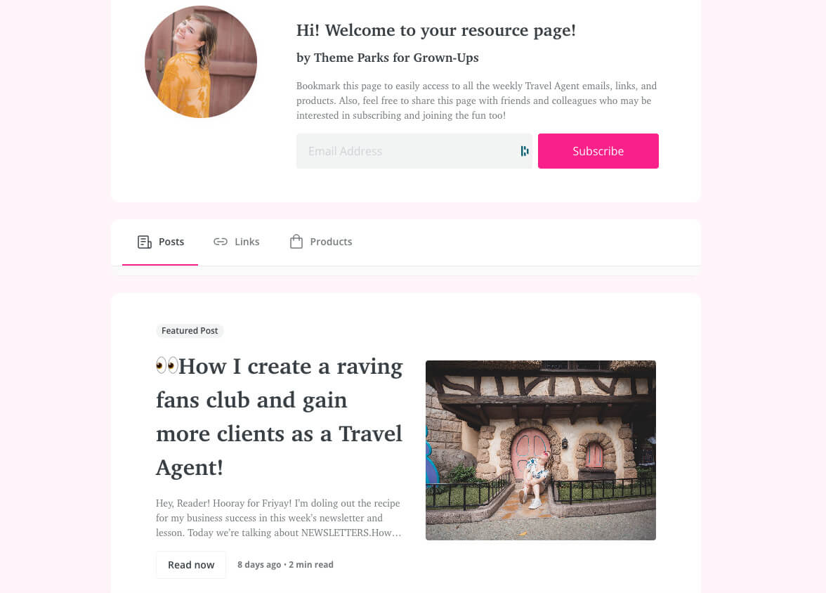 ConvertKit - Theme Parks for Grown-Ups Resource Page